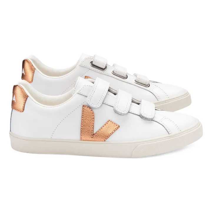 Veja 3 lock Leather Sneakers Women s Collection Pink Gold Smallable