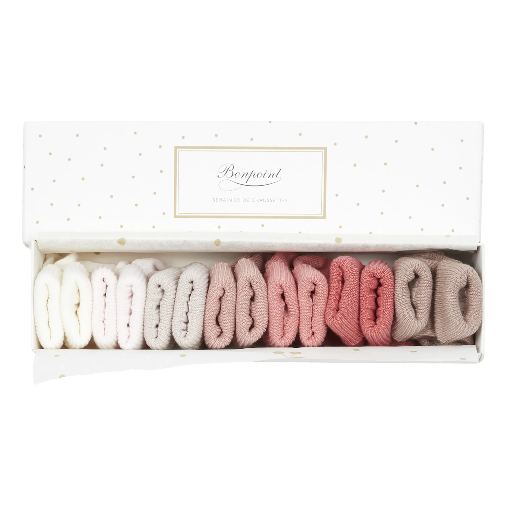 Bonpoint Pink Set Of 7 Socks
