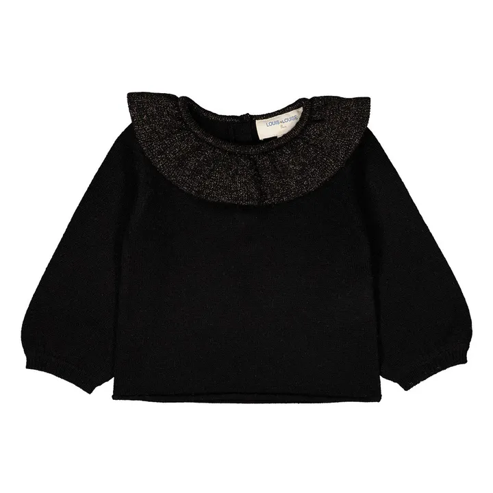 Jersey Aurèle de lana de merino | Negro- Imagen del producto n°0