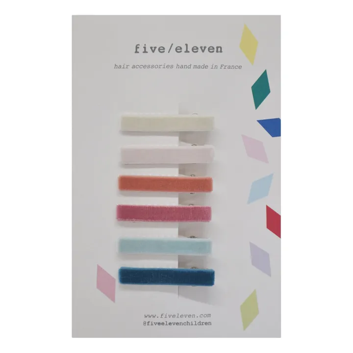 Velvet Hairslides - Set of 6 | Multicoloured- Product image n°0