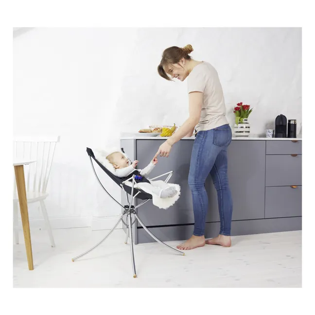 Complete Kit: Shoulder Bag, Stand, Chair, Cradle, and Baby Bouncer | Black