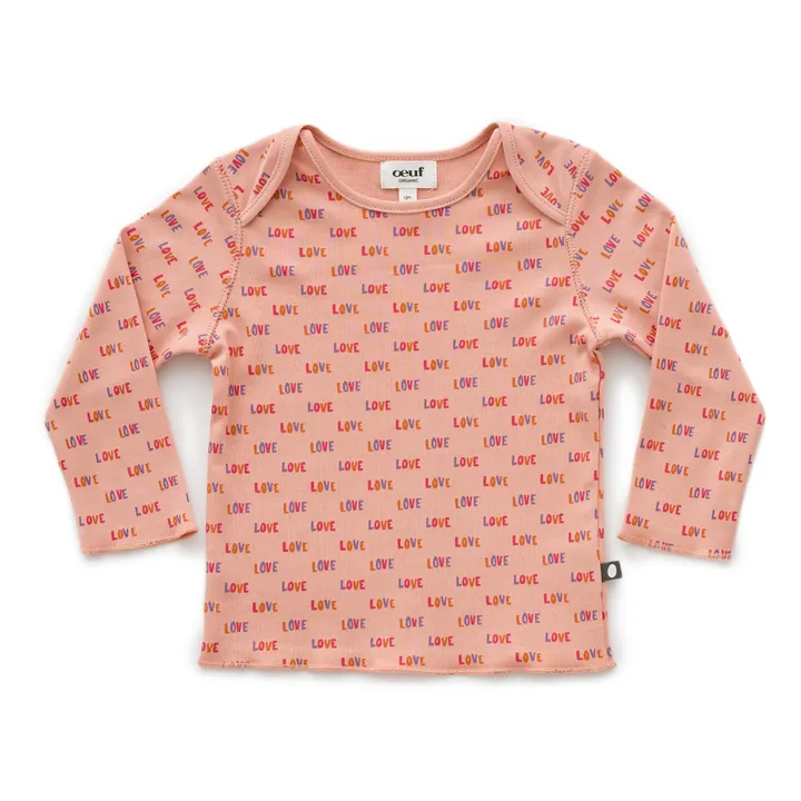 T-shirt Love in cotone bio Pima | Rosa antico- Immagine del prodotto n°0
