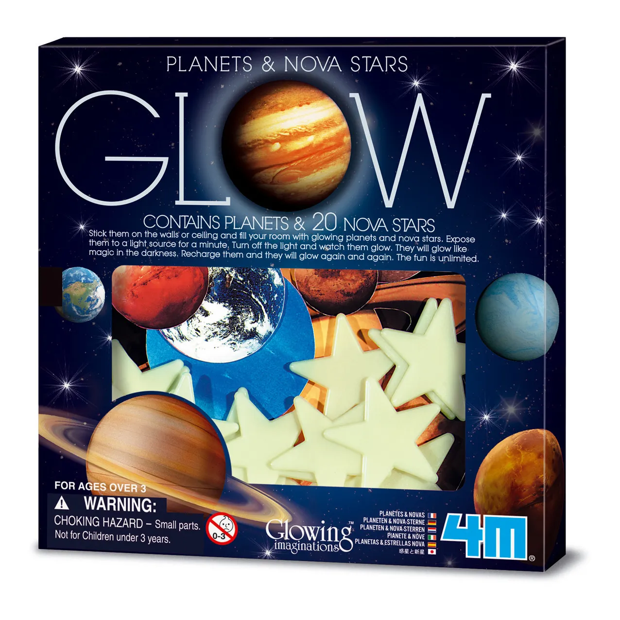 4M Multicoloured Glow-In-The-Dark Sticker Pack - Planets And Stars