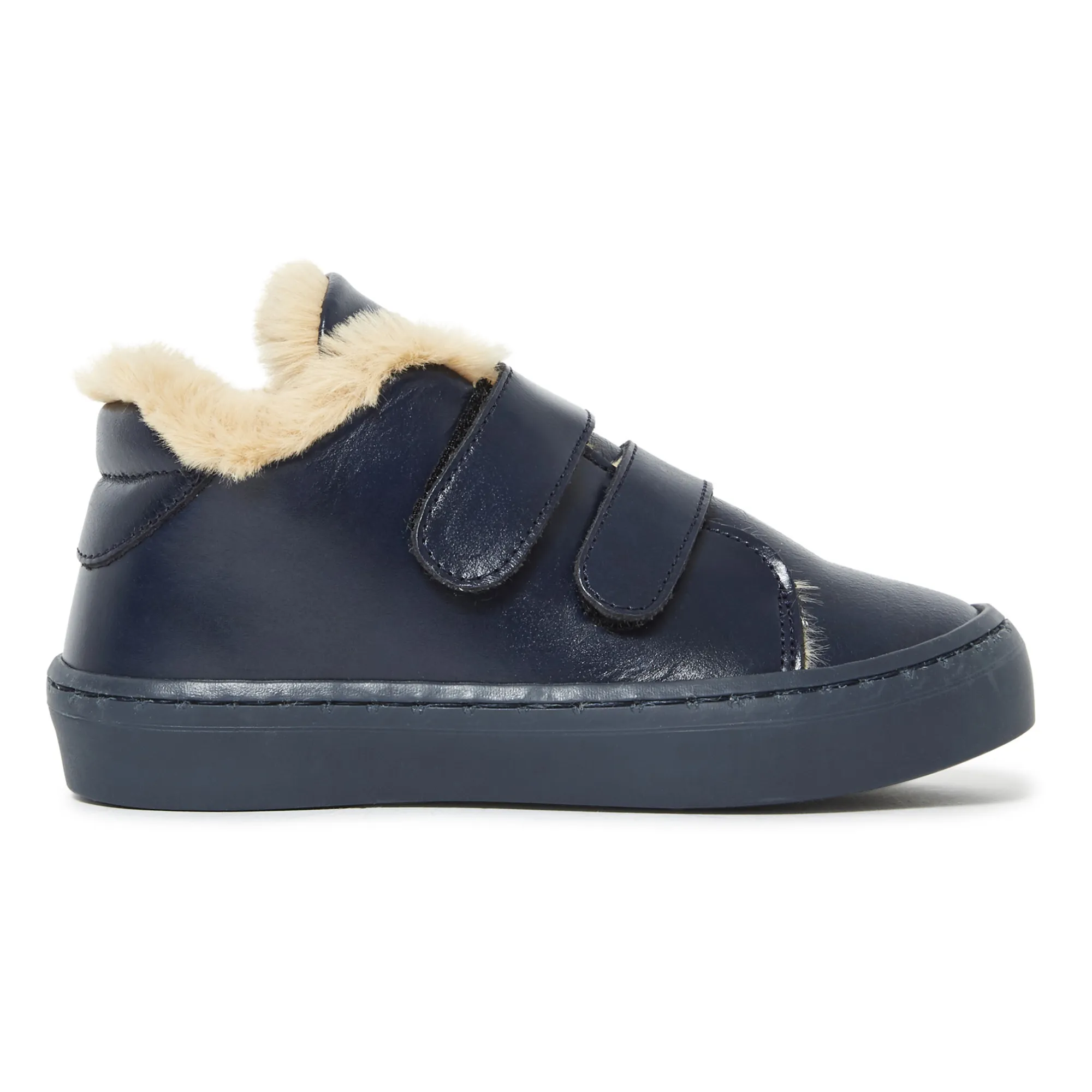 Babywalker Navy Blue Velcro Fur-Lined Sneakers