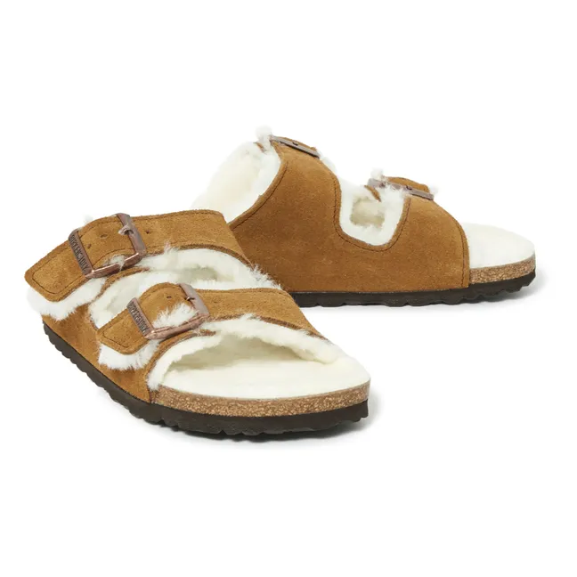 Sandales Arizona Fur Cuir Suede - Collection Adulte  | Camel