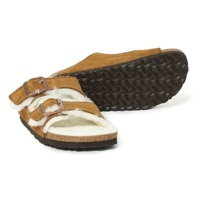 Sandales Arizona Fur Cuir Suede - Collection Adulte  | Camel