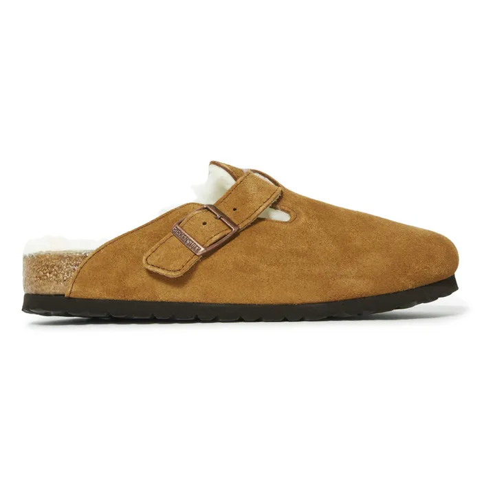 Sabots Boston Fur Cuir Suede - Collection Adulte | Camel- Image produit n°0