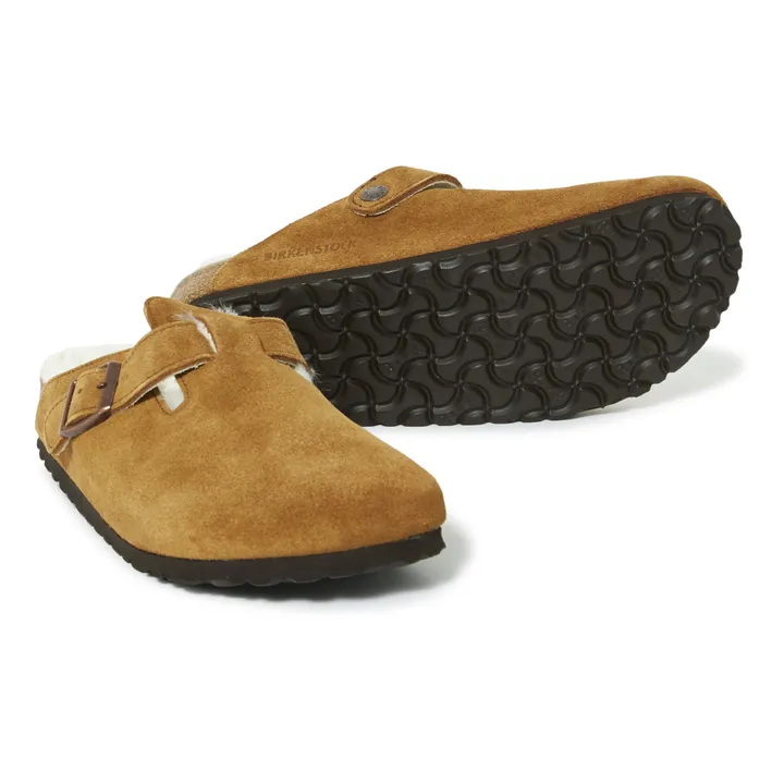 Boston Fur Suede Clogs - Adult Collection | Camel- Product image n°2