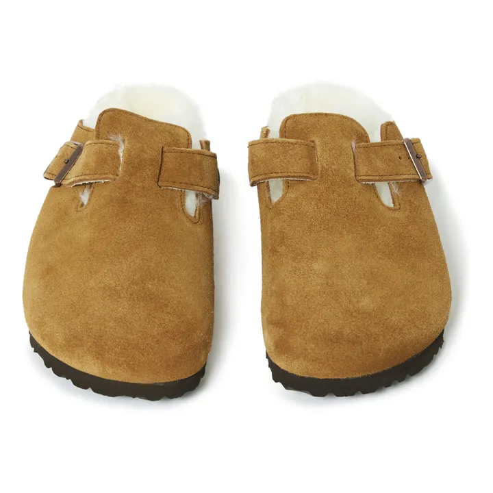 Boston Fur Suede Clogs - Adult Collection | Camel- Product image n°3