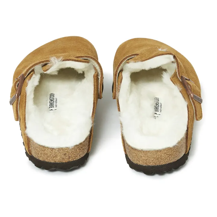Boston Fur Suede Clogs - Adult Collection | Camel- Product image n°4