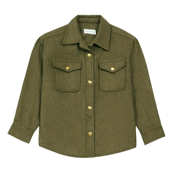 Overhemd aus Wolle Roman | Khaki-braun- Produktbild Nr. 0