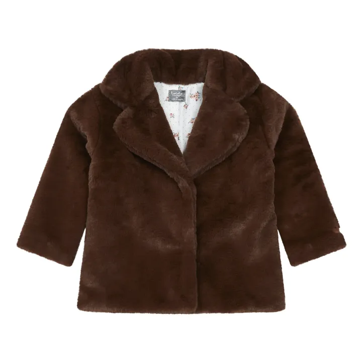 Cappotto in stile pelliccia | Marrone- Immagine del prodotto n°0