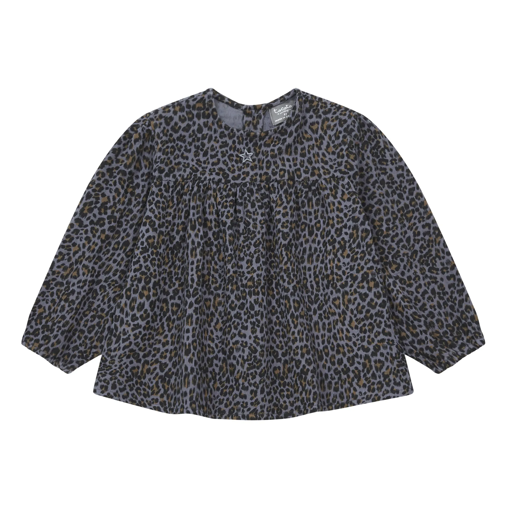 Tocoto Vintage Grey Leopard Blouse