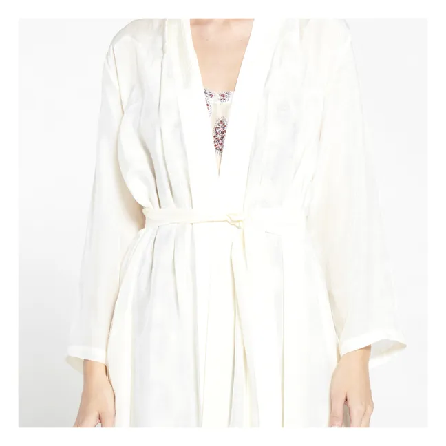 Cotton and Silk Kimono | Ecru