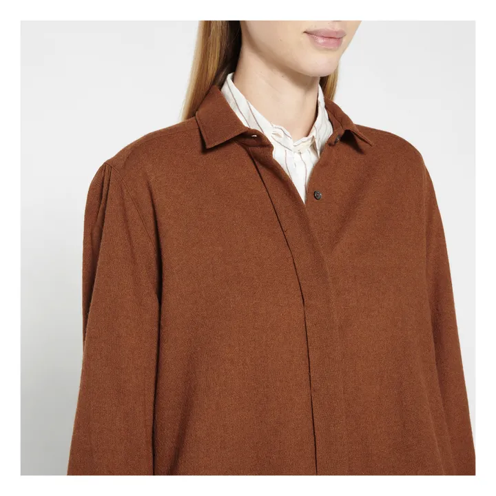Camisa de lana y viscosa | Marrón- Imagen del producto n°4