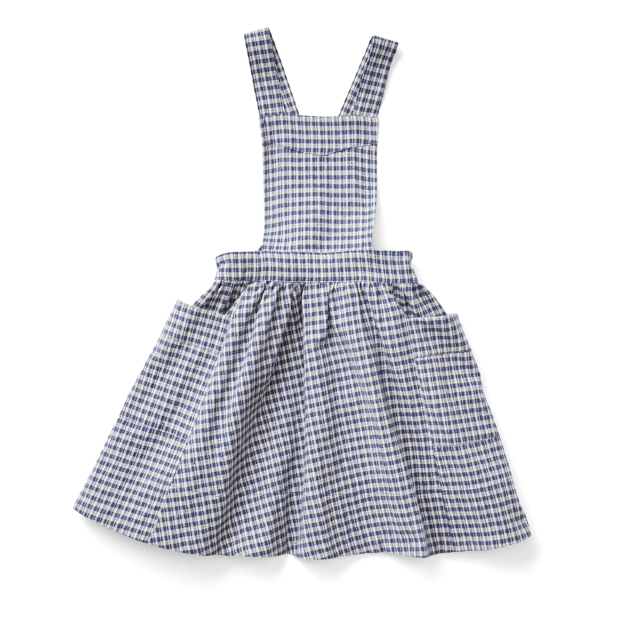 Harriet Pinafore Cotton and Linen Dress | Blue