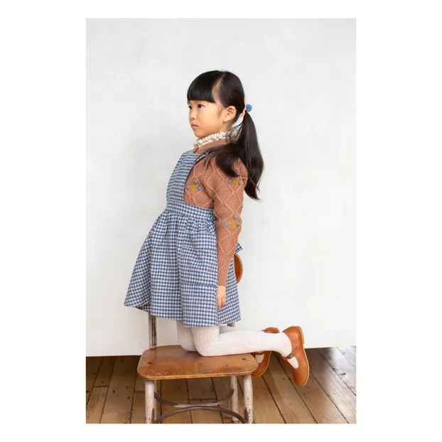 Soor Ploom - Harriet Pinafore Cotton and Linen Dress - Blue