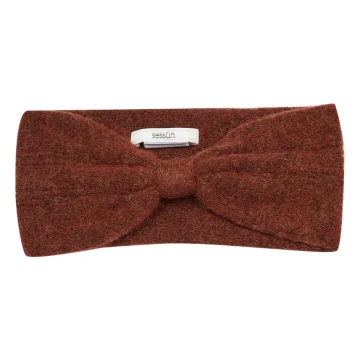 Merino and Alpaca Wool Headband | Brick red- Product image n°0