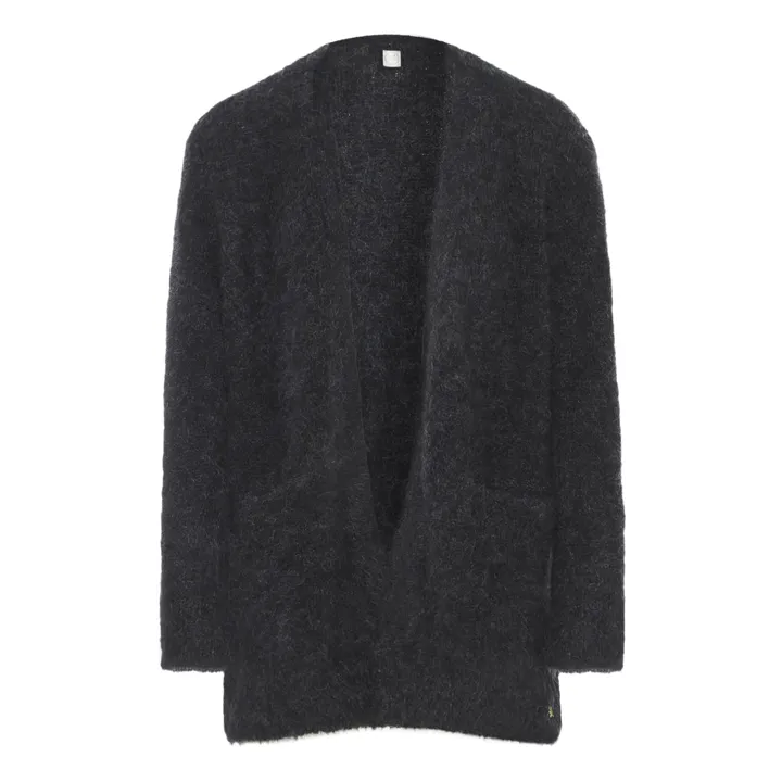 Dodo Kid Wool and Mohair Cardigan | Charcoal grey- Product image n°0