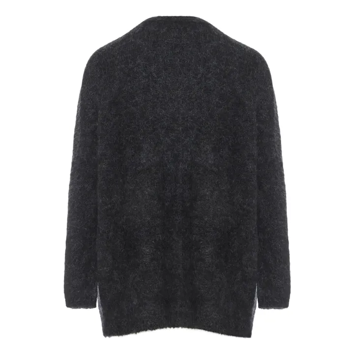 Dodo Kid Wool and Mohair Cardigan | Charcoal grey- Product image n°4