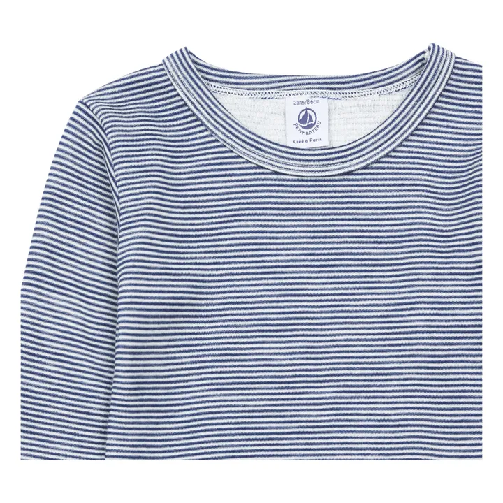 Camiseta de lana y algodón Milleraies | Azul- Imagen del producto n°1