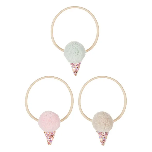 Set of 3 Ice Cream Hair Ties | Pink- Product image n°0