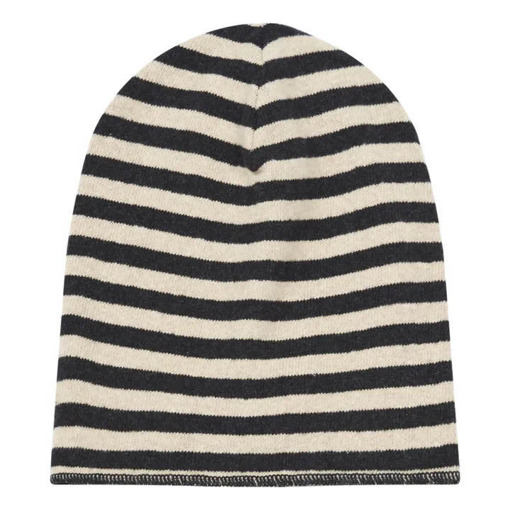 Striped Knit Beanie | Ecru- Product image n°0