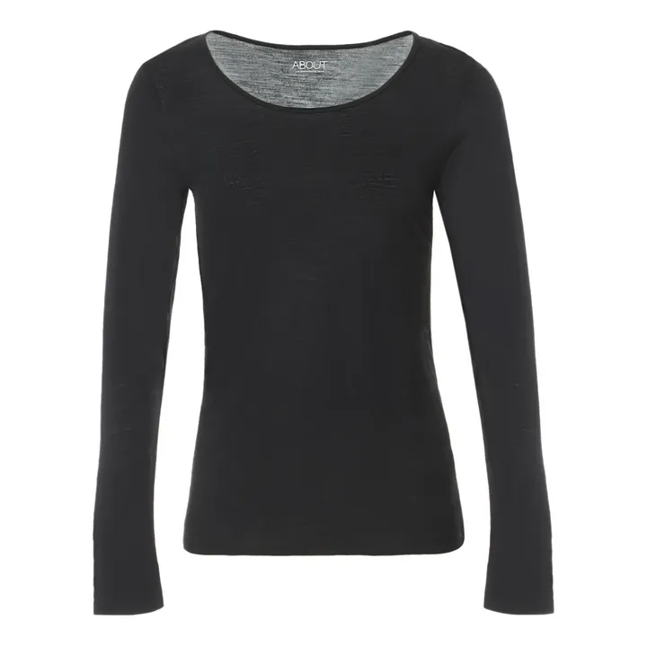 Merino Wool T-shirt | Black- Product image n°0