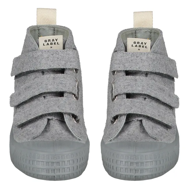 Zapatillas de fieltro con velcro | Gris