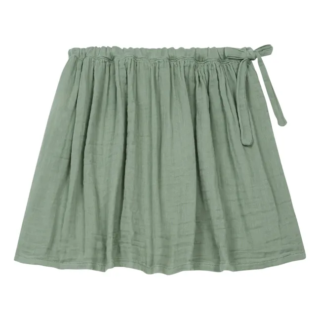 Falda corta Ava de algodón orgánico | Verde arcilla