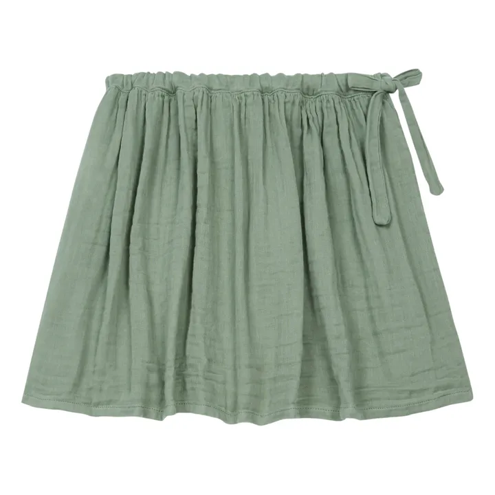 Ava Organic Cotton Short Skirt | Green clay- Product image n°0