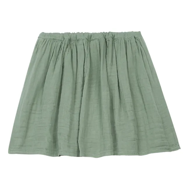Falda corta Ava de algodón orgánico | Verde arcilla