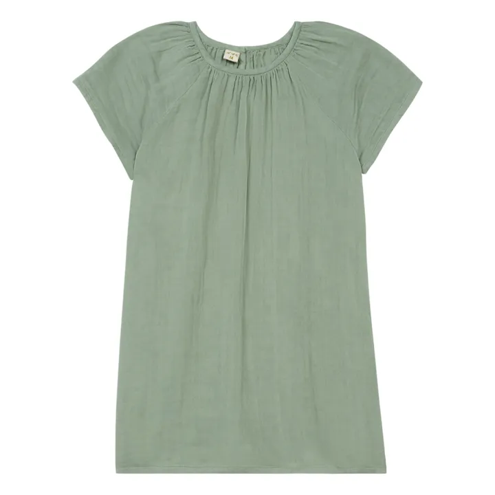 Vestido Clara de algodón orgánico | Verde arcilla- Imagen del producto n°0
