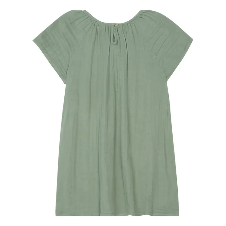 Vestido Clara de algodón orgánico | Verde arcilla- Imagen del producto n°2