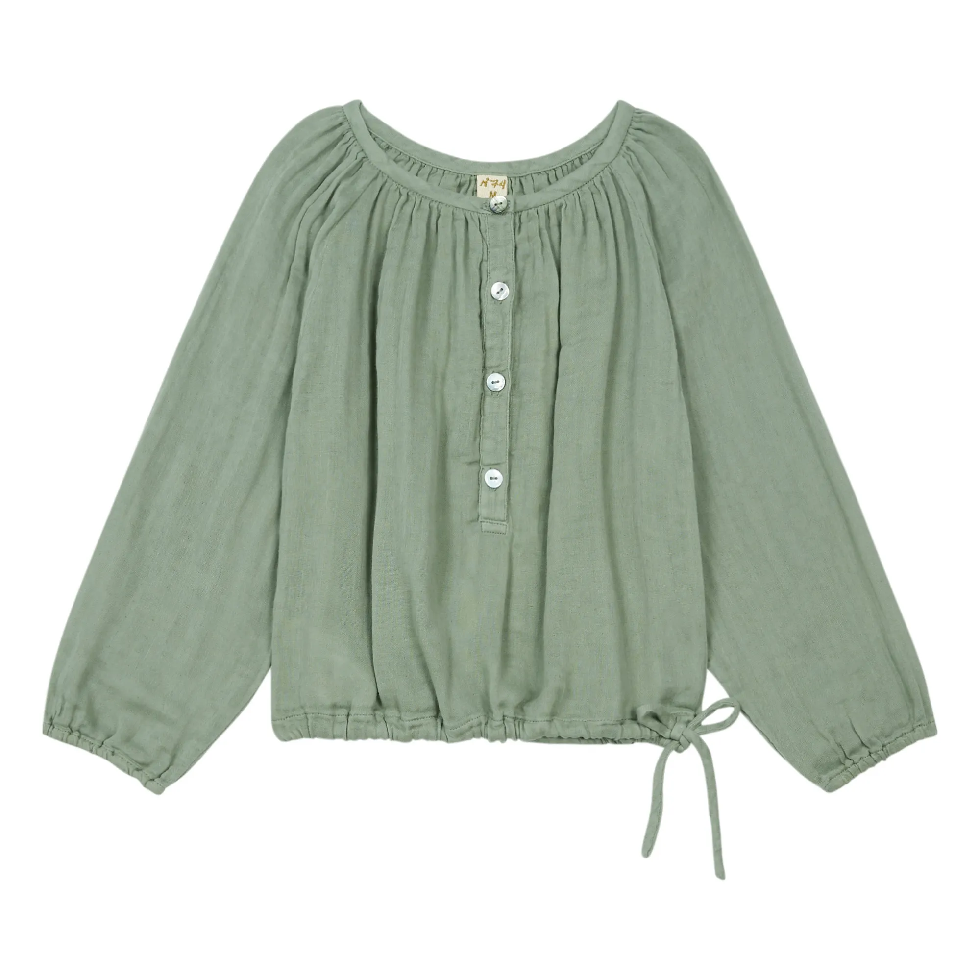 Naia Organic Cotton Blouse | Green clay- Product image n°0