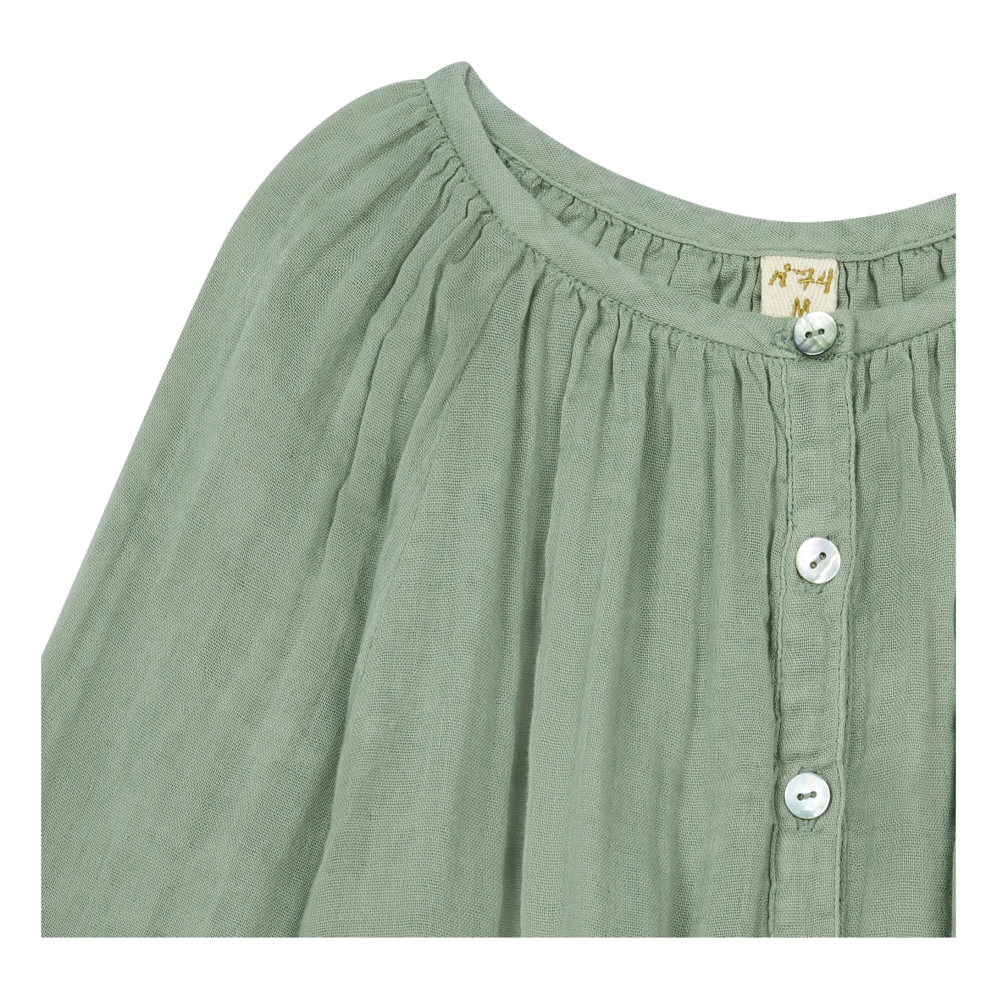 Naia Organic Cotton Blouse | Green clay- Product image n°1