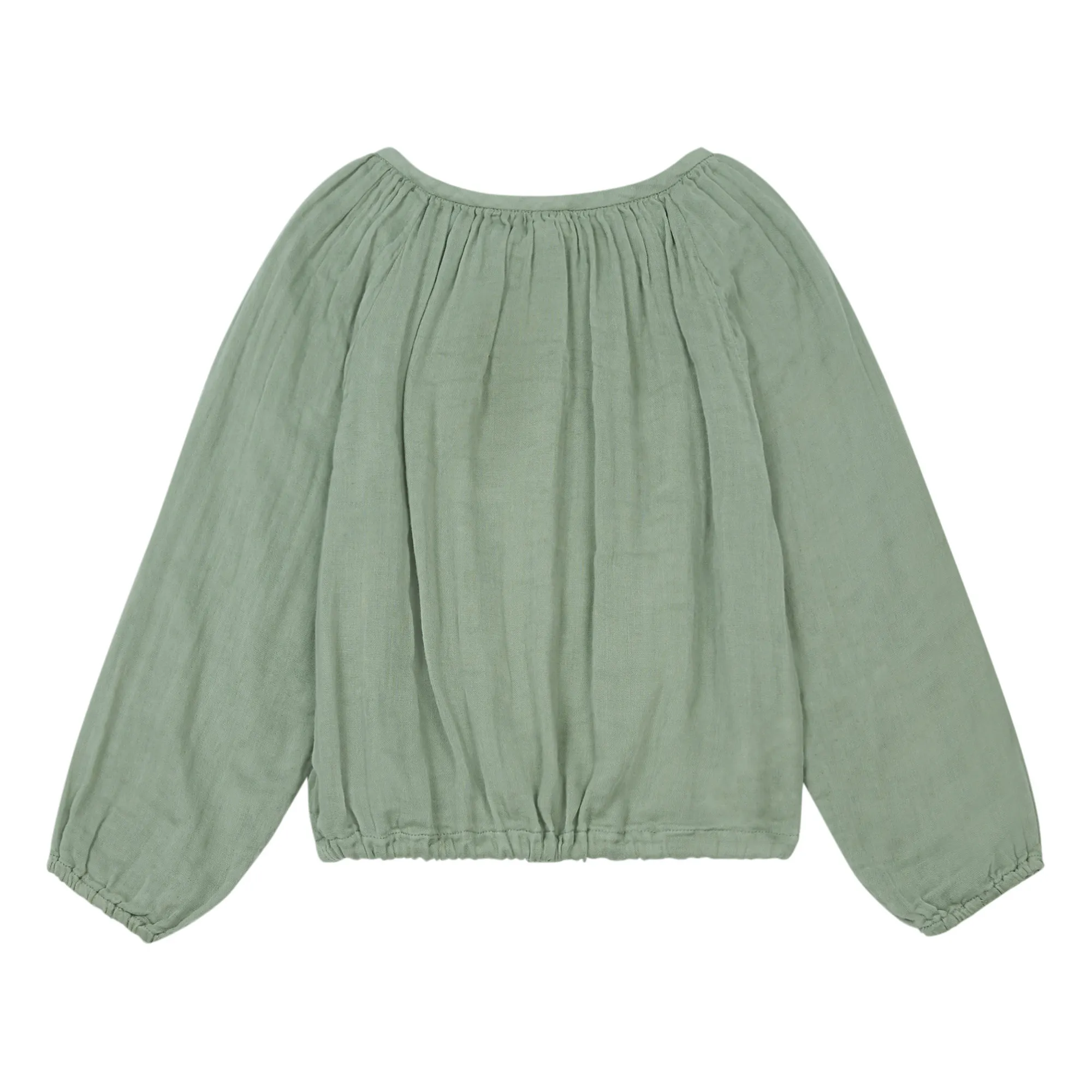 Naia Organic Cotton Blouse | Green clay- Product image n°2