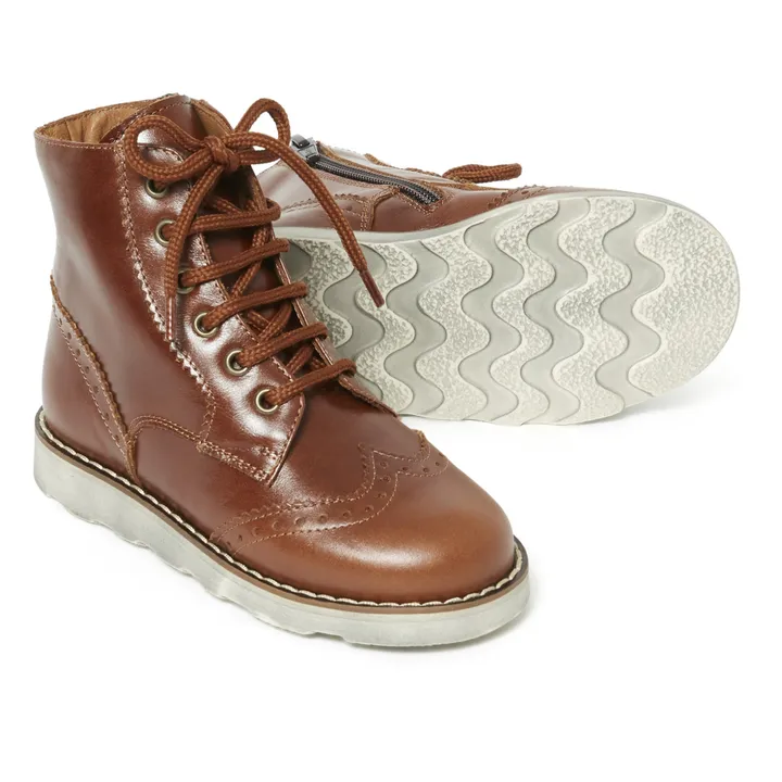 Lace-up Platform Boots | Caramel- Product image n°2