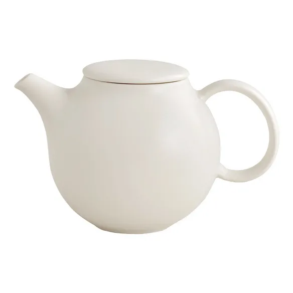 Kinto White Pebble Porcelain Teapot - 500Ml