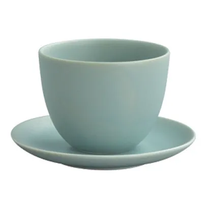 Tasse et soucoupe Pebble en porcelaine | Vert