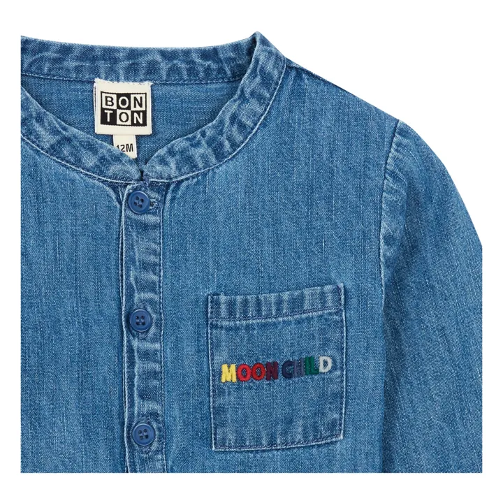 Chambray Matt Kurta Shirt | Denim blue- Product image n°1
