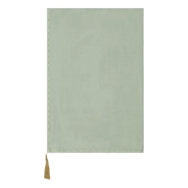 Foulard Pareo Pompones 200x104 - Colección Mujer  | Sage Green S049- Imagen del producto n°1