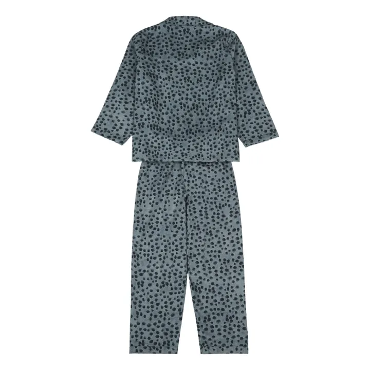 Pyjama Leopard Coton Bio | Bleu gris- Image produit n°2