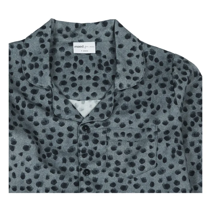 Pyjama Leopard Coton Bio | Bleu gris- Image produit n°1