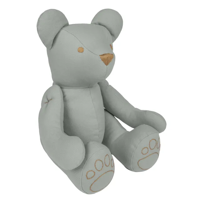 Ours Ted Bear en canvas de coton bio | Silver Grey S019