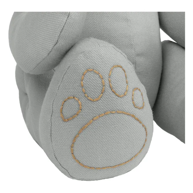 Ours Ted Bear en canvas de coton bio | Silver Grey S019