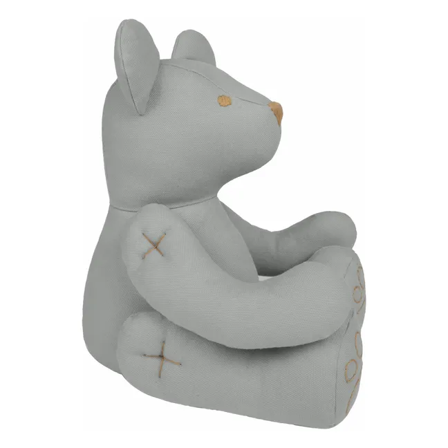Ours Ted Bear en canvas de coton bio | Silver Grey S019