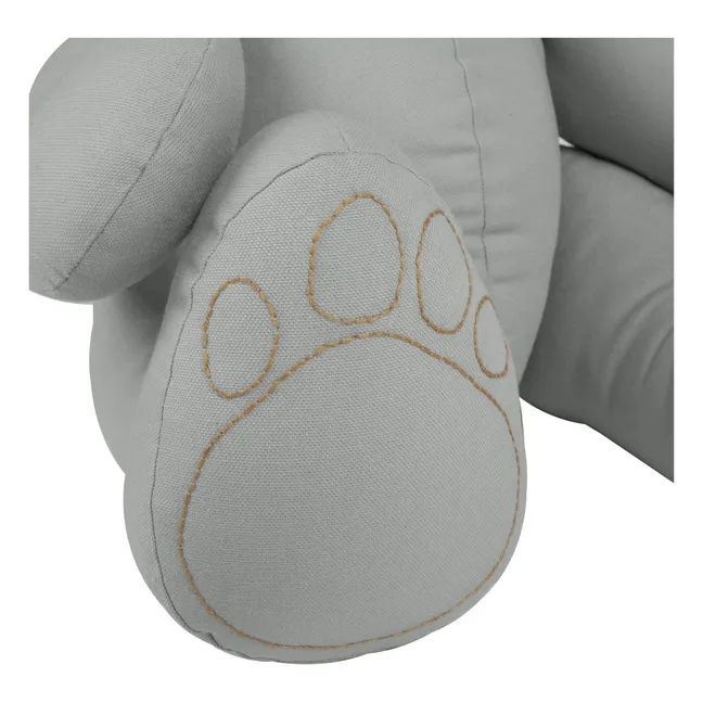 Ours Ted Bear en canvas de coton bio | Silver Grey S019