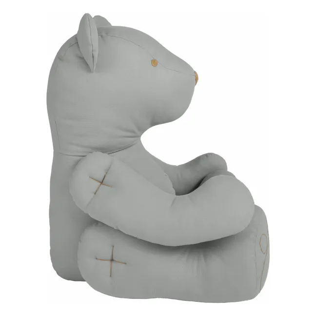 Ours Ted Bear en canvas de coton bio | Silver Grey S019