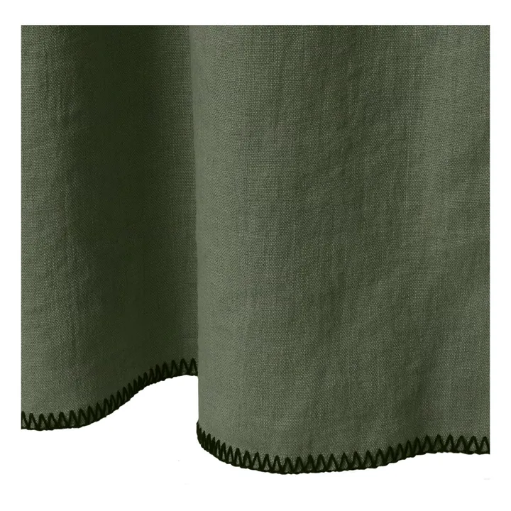 Cortina de lino lavado | Verde Kaki- Imagen del producto n°2